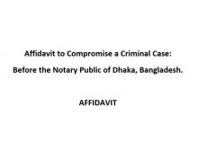 Affidavit to Compromise a Criminal Case