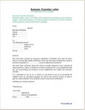 Business promotion letter